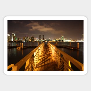 San Diego Skyline from a Pier on the Island of Coronado. 2011 Sticker